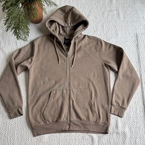 MAN BoohooMAN Men's Taupe Zip-Up Hoodie Sz S